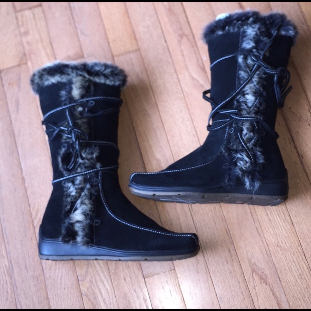 Colin Stuart Leather & Faux Fur Boots 11 NEW!